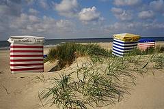 Strandk&ouml;rbe auf der Nordseeinsel.